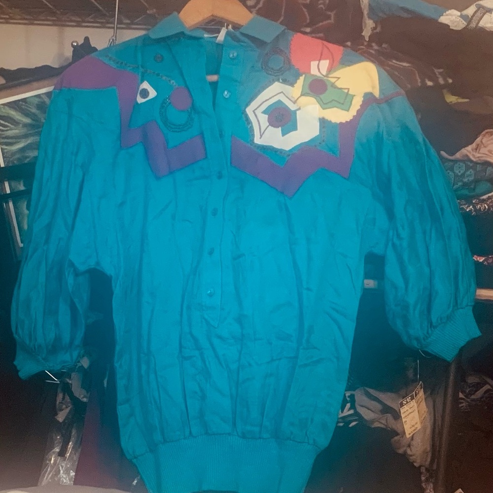Vintage dead stock 80’s Y2K NWT Funky Designer Top MSRP $158